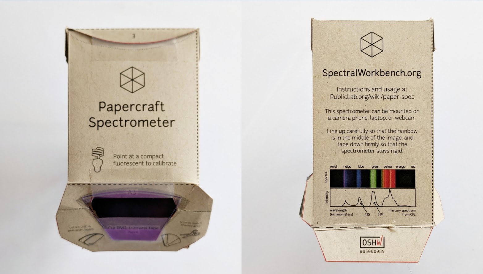 Papercraft spectrometer